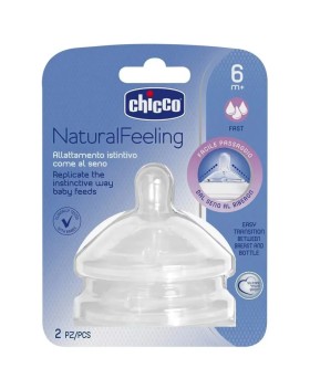 Chicco Natural Feeling Θηλή Σιλικόνης Fast 6m+