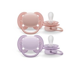 Philips Avent Πιπίλα Σιλικόνης Ultra Soft 6-18m Ροζ-Μωβ