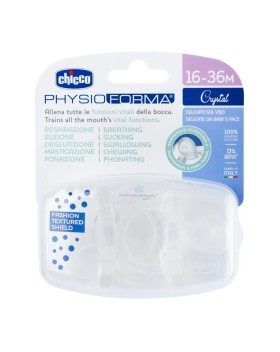 Chicco Physio Forma Crystal Πιπίλα Σιλικόνης 16-36m Λευκή