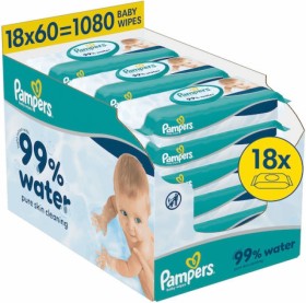 Pampers Wipes Aqua 99% Water Μωρομάντηλα 18x60τμχ