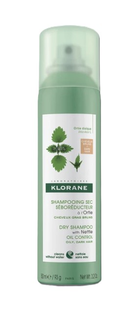 Klorane Dry Shampoo με Τσουκνίδα για Λιπαρά Καστανά/Σκούρα Μαλλιά 150ml
