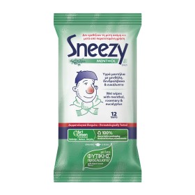 Sneezy Υγρά Μαντήλια για το Κρυολόγημα 12τμχ
