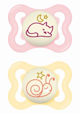 MAM Πιπίλα Supreme Night Σιλικόνης 2-6 Μηνών Ροζ-Κίτρινη