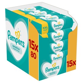 Pampers Μωρομάντηλα Sensitive XL Monthly Βοx (15x80τμχ) 1200τμχ