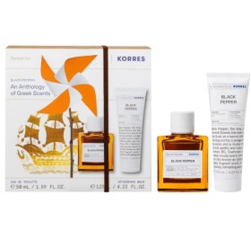Korres Black Pepper Eau De Toilette 50ml +Aftershave Balm 125ml Promo Pack