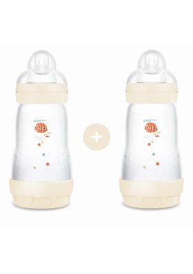 MAM Μπιμπερό Easy Start Θηλή Σιλικόνης 2+ 2x260ml Μπεζ