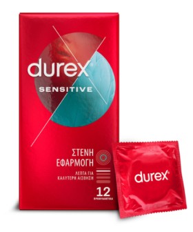 Durex Προφυλακτικά Λεπτά Sensitive με Στενή Εφαρμογή 12τμχ