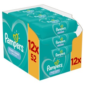 Pampers Fresh Clean Wipes Μωρομάντηλα 12x52τμχ