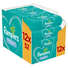 Pampers Fresh Clean Wipes Μωρομάντηλα 12x52τμχ