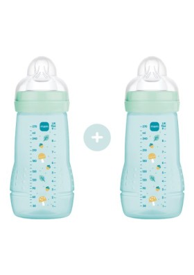 MAM Μπιμπερό Πλαστικό Easy Active 2+ Θηλή Σιλικόνης 2X270ml Γαλάζιο