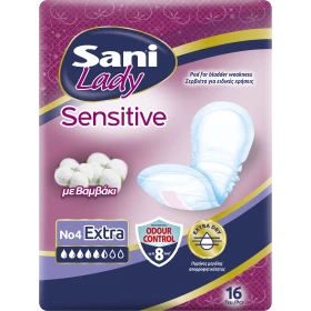 Sani Lady Sensitive Extra No4 Σερβιέτα Ακράτειας 16τμχ