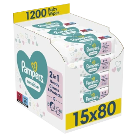 Pampers Μωρομάντηλα Sensitive XL Monthly Βοx (15x80τμχ) 1200τμχ