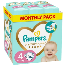 Pampers Premium Care No4 9-14kg Monthly Pack 174τμχ