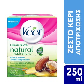 Veet Sugar Wax Natural Inspirations Ζεστό Κερί Αποτρίχωσης 250ml