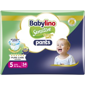 Babylino Sensitive Cotton Soft Pants No5 10-16kg 34τμχ