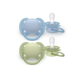Philips Avent Πιπίλα Σιλικόνης Ultra Soft 0-6m Μπλε-Πράσινο