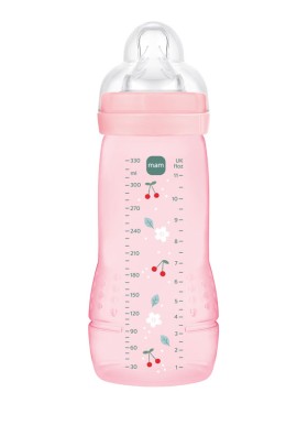 MAM Μπιμπερό Πλαστικό Easy Active Θηλή Σιλικόνης 4+ 330ml Ροζ