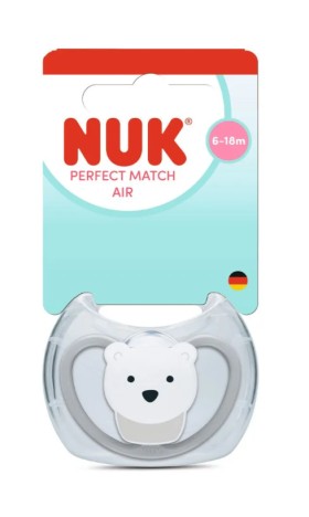 NUK Perfect Match Πιπίλα Σιλικόνης 6-18m Γκρι