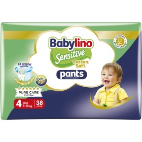 Babylino Sensitive Cotton Soft Πάνα Βρακάκι Nο4 Maxi 7-13kg 38τμχ