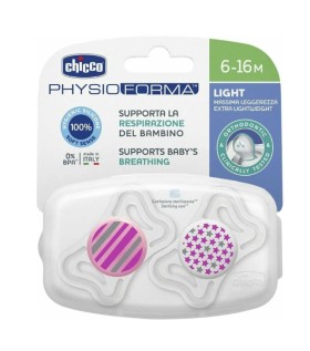 Chicco Physio Forma Light Πιπίλα Σιλικόνης 6-16m Ροζ-Λευκό