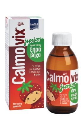 Intermed Calmovix Junior Σιρόπι για Ξηρό Βήχα για Βρέφη από 6μηνών & Παιδιά ως 6ετών με Γεύση Φράουλα 125ml
