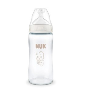 Nuk First Choice Μπιμπερό Γυάλινο 3m+ 240ml Iππόκαμπος