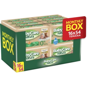 Babycare Μωρομάντηλα Natura 16x54τμχ Monthly Box