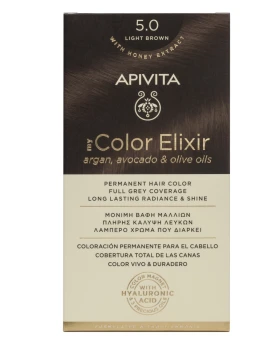 Apivita My Color Elixir Μόνιμη Βαφή Μαλλιών 5.0 Καστανό Ανοιχτό