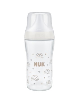 NUK Perfect Match Μπιμπερό Γυάλινο 3+ 230ml Ουράνιο Τόξο