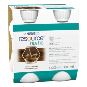 Nestle Resourse HP/HC Υπερπρωτεϊνικό & Υπερθερμιδικό Συμπλήρωμα Διατροφής με Γεύση Σοκολάτα 4x200ml