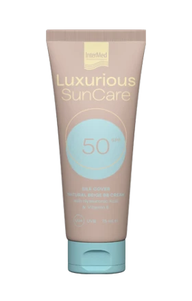 Luxurious Sun Care Silk Cover Natural Beige BB Cream With Hyaluronic Acid SPF50 75ml