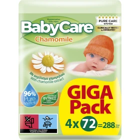 Babycare Μωρομάντηλα Χαμομήλι 4x72τμχ Giga Pack