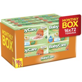 Babycare Μωρομάντηλα Χαμομήλι 16x72τμχ Monthly Box