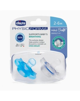 Chicco Physio Forma Mini Soft Πιπίλα Σιλικόνης 2-6m Μπλε-Λευκό