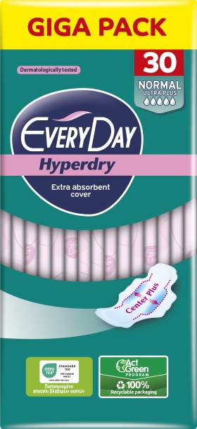 Every Day Σερβιέτες Hyperdry Normal Ultra Plus 30τμχ Giga Pack