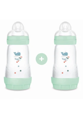 MAM Μπιμπερό Easy Start Θηλή Σιλικόνης 2+ 2x260ml Μέντα