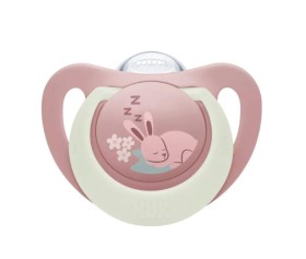 NUK First Choice Πιπίλα Σιλικόνης Night Ροζ 18-36m