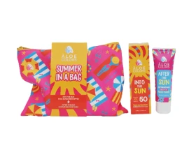 Aloe+ Colors Into the Sun Bag Face Sunscreen SPF50 &After Sun Hydrating Face Mask