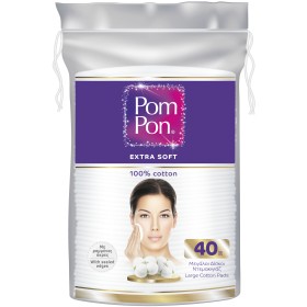 Pom Pon Μεγάλοι Οβάλ Δίσκοι Ντεμακιγιάζ 40τμχ