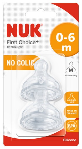 NUK First Choice Plus Θηλές Σιλικόνης 0-6 μηνών Medium 2τμχ