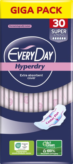 Every Day Σερβιέτες Hyperdry Super Ultra Plus 30τμχ Giga Pack