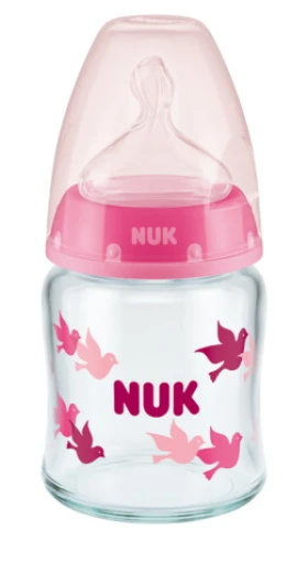 NUK First Choice Μπιμπερό Γυάλινο Ρόζ 120ml 0-6m