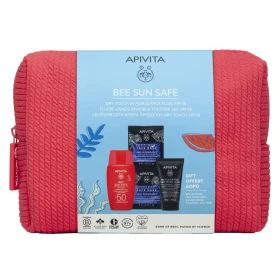 Apivita Bee Sun Safe Dry Touch Invisible Face Fluid SPF50 + Δώρο Mini Μαύρο Gel Καθαρισμού & Μάσκα Προσώπου Θαλάσσια Λεβάντα