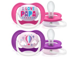 Philips Avent Πιπίλα Σιλικόνης Ultra Air Happy 6-18m Ροζ