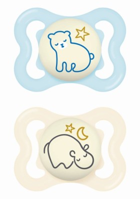 MAM Πιπίλα Supreme Night Σιλικόνης 2-6 Μηνών Μπλέ-Μπεζ