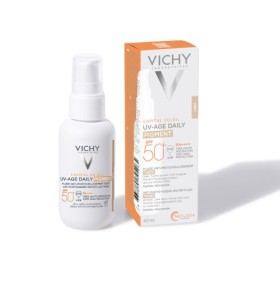Vichy Capital Soleil UV-Age Daily SPF50+ Αντηλιακό κατά της Φωτογήρανσης με Light Χρώμα 40ml
