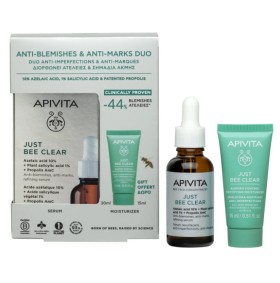 Apivita Routine Just Bee Clear Serum Ορός Λείανσης για Ατέλειες & Σημάδια Ακμής 30ml Promo Pack