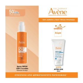 Avene Invisible Spray Αντηλιακό για Πρόσωπο & Σώμα SPF50 200ml Promo Pack