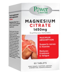Power Health Platinum Range Magnesium Citrate 1450mg 60tbs