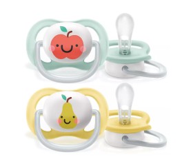 Philips Avent Πιπίλα Σιλικόνης Ultra Air Happy 0-6m Πράσινο-Κίτρινο